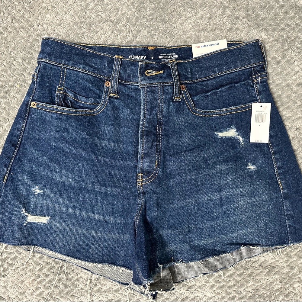 Old Navy Blue Jean Shorts Distressed Cut-Off Style